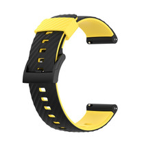 For Suunto 7 24mm Two-color Silicone Watch Band(Black Yellow)