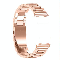 For OPPO Watch 46mm Three-beads Steel Watch Band(Rose Gold)