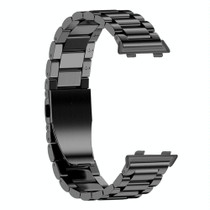 For OPPO Watch 41mm Three-beads Steel Watch Band(Black)
