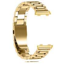 For OPPO Watch 41mm Three-beads Steel Watch Band(Gold)