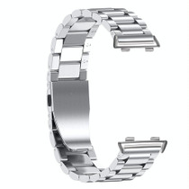 For OPPO Watch 46mm Three-beads Steel Watch Band(Silver)