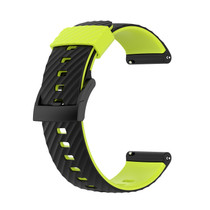 For Suunto 7 24mm Two-color Silicone Watch Band(Black Lime Green)