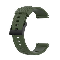 For Suunto 7 24mm Solid Color Silicone Watch Band(Army Green)