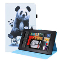 For Amazon Kindle Paperwhite 4 / 3 / 2 / 1 Animal Pattern Horizontal Flip Leather Case with Holder & Card Slots & Photo Frame & Sleep / Wake-up Function(Cycling Panda)