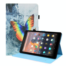 For Amazon Kindle Fire 7 Animal Pattern Horizontal Flip Leather Case with Holder & Card Slots & Photo Frame & Sleep / Wake-up Function(Color Butterfly)