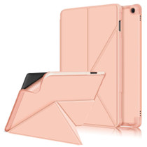 For Amazon Kindle Fire HD 10 / 10 Plus 2021 Multi-folding Horizontal Flip PU Leather Shockproof Case with Holder(Rose Gold)