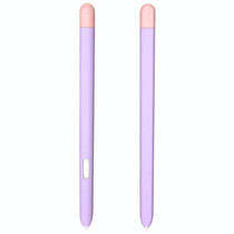 Liquid Silicone Stylus Pen Protective Case for Samsung Galaxy Tab S6 Lite P610 / P615(Purple Pink)