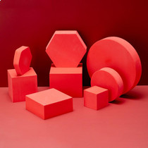 8 in 1 Different Sizes Geometric Cube Solid Color Photography Photo Background Table Shooting Foam Props(Red)