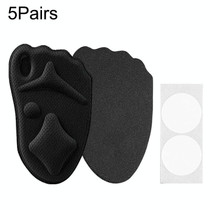 5 Pairs 085 Multi-function High Heels Soft Breathable 4D Sponge Forefoot Pad(Black)