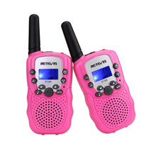 1 Pair RETEVIS RT388 0.5W EU Frequency 446MHz 8CHS Handheld Children Walkie Talkie(Pink)