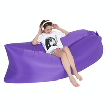 Outdoor Portable Lazy Water Inflatable Sofa Beach Grass Air Bed, Size: 200 x 70cm(Purple)