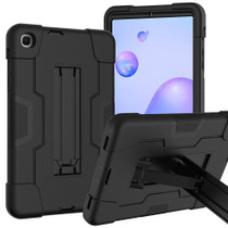 For Samsung Galaxy Tab A 8.4 (2020) T307 Contrast Color Robot Shockproof Silicon + PC Protective Case with Holder(Black)