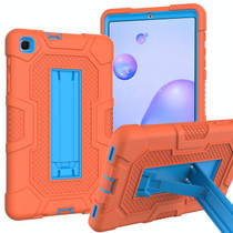 For Samsung Galaxy Tab A 8.4 (2020) / T307 Contrast Color Robot Shockproof Silicone + PC Protective Case with Holder(Orange Blue)