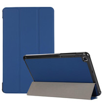 3-folding Skin Texture Horizontal Flip TPU + PU Leather Case with Holder For Samsung Galaxy Tab A 8.0 (2019) T290 / T295(Navy Blue)