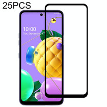 For LG Q52 25 PCS Full Glue Full Screen Tempered Glass Film