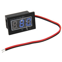 V40D 2 Wires Blue Light Display Mini Waterproof IPX4 Digital Voltage Meter, Measure Voltage: DC 15-120V