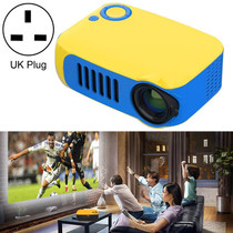 A2000 1080P Mini Portable Smart Projector Children Projector, UK Plug(Yellow Blue)