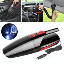 Car Wired Portable 120W Handheld Powerful Vacuum Cleaner with LED Light Cable Length: 5m(Black)