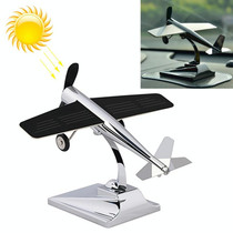 Car Interior Decoration Accessories Aircraft Model Ornaments Propeller Rotating Solar Energy Ornament (Silver)