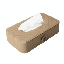 Universal Car Facial Tissue Box Case Holder Tissue Box Fashion and Simple Paper Napkin Bag with Napkin(Khaki)
