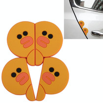 4 PCS Adoreable Duck Shape Cartoon Style PVC Car Auto Protection Anti-scratch Door Guard Decorative Sticker