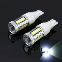 2 PCS T15 10W 650 LM 6000K Car Auto Brake Light Clearance Light Backup Light with 1 CREE Lamps and 32 SMD-4014 LED Lamps, DC 12V(White Light)