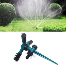 Automatic 360 Rotating Adjustable Garden Water Sprinklers Lawn Irrigation System with 3 Arm Sprayers and Spike Base(Green)