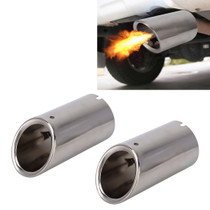 2 PCS Car Styling Stainless Steel Exhaust Tail Muffler Tip Pipe for VW Volkswagen 1.8T/2T Swept Volume, Audi A1/A3/A4L/Q3/Q5(Silver)