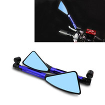 2 PCS Motorcycle Parts CNC Technology Aluminum Alloy Rearview Mirror Side Mirror(Blue)