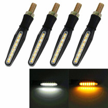 4 PCS DC 12V Motorcycle 15-LED Yellow + White Light Marquee-LED Turn Signal Indicator Blinker Light