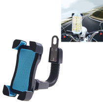 Universal 360 Degrees Free Rotation ABS Motorcycle Phone Bracket Mountain Bike Navigation Bracket GPS/Mobile Holder for 3.5-6.5 inch Mobile Phone(Blue)