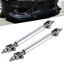 2 PCS Car Modification Large Surrounded By The Rod Telescopic Lever Front and Rear Bars Fixed Front Lip Back Shovel Adjustable Small Rod, Length: 10cm(Silver)