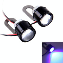 2 PCS 12V 3W Eagle Eyes LED Light For Motorcycle Wire Length: 45cm(Blue Light)