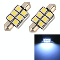 10 PCS 36mm DC12V / 2W / 7000K / 80LM 6LEDs SMD-5050 Car Reading Lamp(White Light)