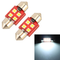 2 PCS 31mm DC12V / 1.6W / 6000K / 130LM 4LEDs SMD-3030 Car Reading Lamp (White Light)