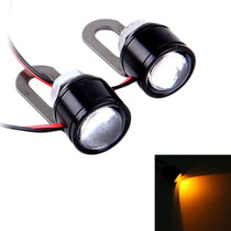 2 PCS 12V 3W Yellow Light Eagle Eyes LED Strobe Light For Motorcycle Wire Length: 90cm