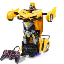 1023 4 Channels Remotely Deformed Car Toy Car(Yellow)