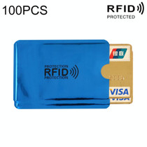 100 PCS Aluminum Foil RFID Blocking Credit Card ID Bank Card Case Card Holder Cover, Size: 9 x 6.3cm (Blue)