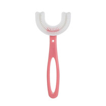 10 PCS U-shaped Children Baby Hand-held Soft Toothbrush Brushing Artifact for 6-12 Years Old, Style: Straight Handle (Pink)