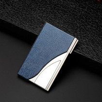 2 PCS Male And Female Business Large-Capacity Stainless Steel Business Card Case(Oracle Blue)