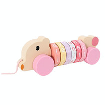 Children Number Puzzle Arithmetic Multicolor Rotating Shaft Baby Early Education Wooden Teaching Kids, Style: Bear Pink