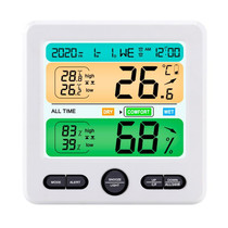 Indoor Color Digital Display Thermometer & Hygrometer Household Large-Screen Electronic Clock(TS-6211-W)