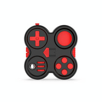 Decompression Handle Fidget Cube Dice Decompression Finger Sports Toy(Four-page Handle - Black Red)