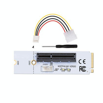 NGFF M.2 Key M to PCI-E 1X / 4X / 8X / 16X Graphics Card Mining Slot Adapter Riser Converter Card with LED & 4 Pin Power Cable