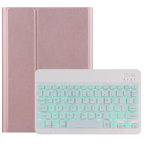 DY-P10-S 2 in 1 Removable Bluetooth Keyboard + Protective Leather Tablet Case with Backlight & Holder for Lenovo Tab P10 10.1 inch(Rose Gold)