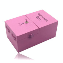Creative Funny Present Useless Box Novel Wooden Anti-stress Toy (Pink)