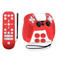 V1-1 Game Console & Remote Control Rocker Cap Silicone Protective Cover For PS5( Red)