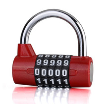 Large 5 Digit Combination Gym Cabinets Password Lock Tool Box Door Padlock(Red)