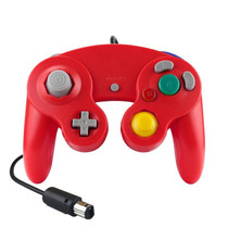2 PCS Single Point Vibrating Controller Wired Game Controller For Nintendo NGC / Wii, Product color: Red