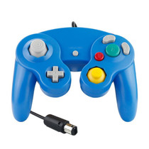 2 PCS Single Point Vibrating Controller Wired Game Controller For Nintendo NGC / Wii, Product color: Blue
